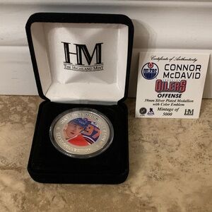 Connor McDavid Silver plated coin NHL Medallion NHL Edmonton Oilers